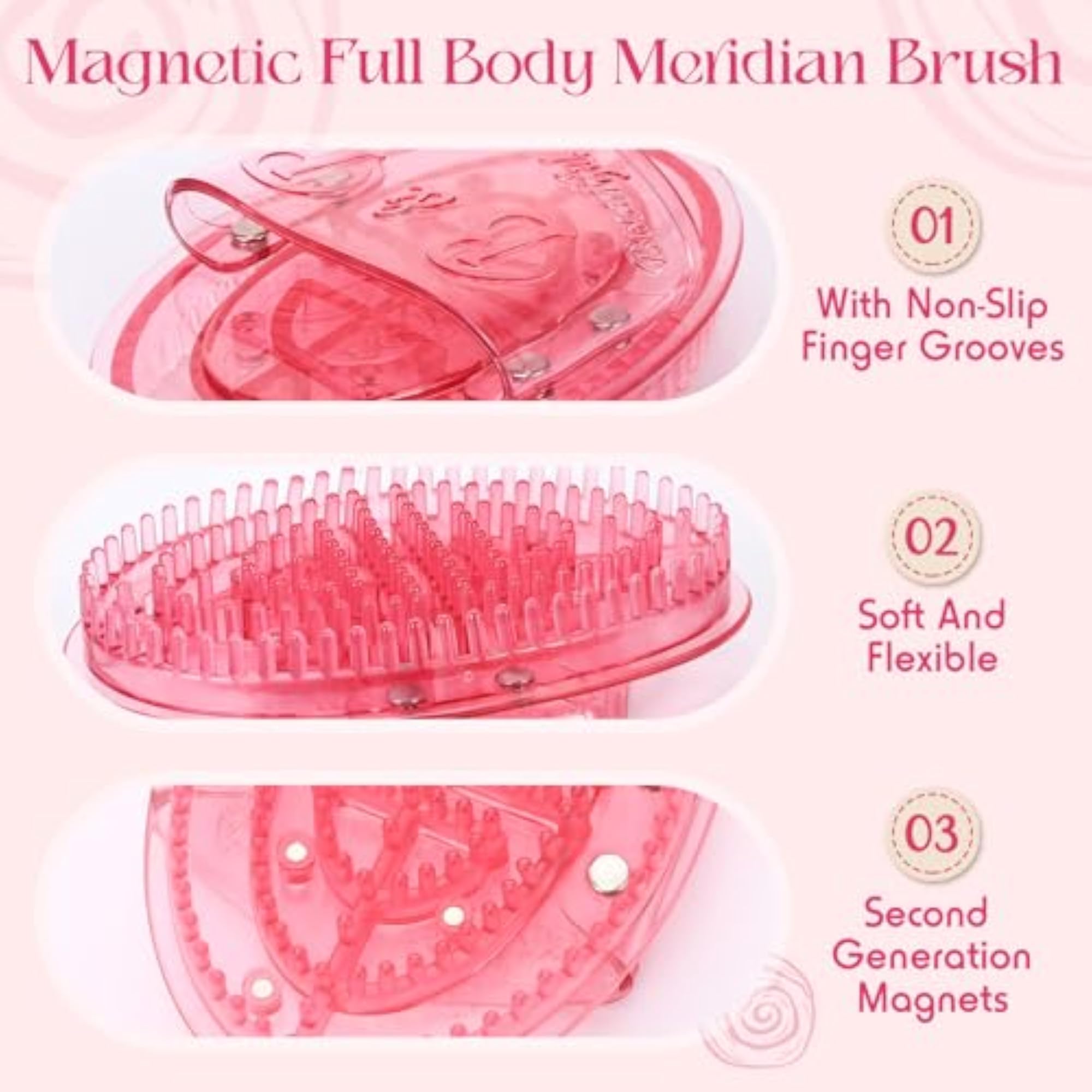 2 Pcs Meridian Massage Brush Set for Full Body Relaxation