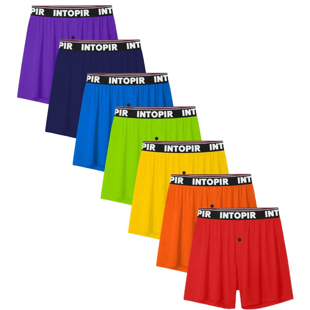 Mens Boxer Briefs Bamboo Rayon Boxers for Men Breathable and Cool Mens Boxer Shorts with Button Fly Multipack