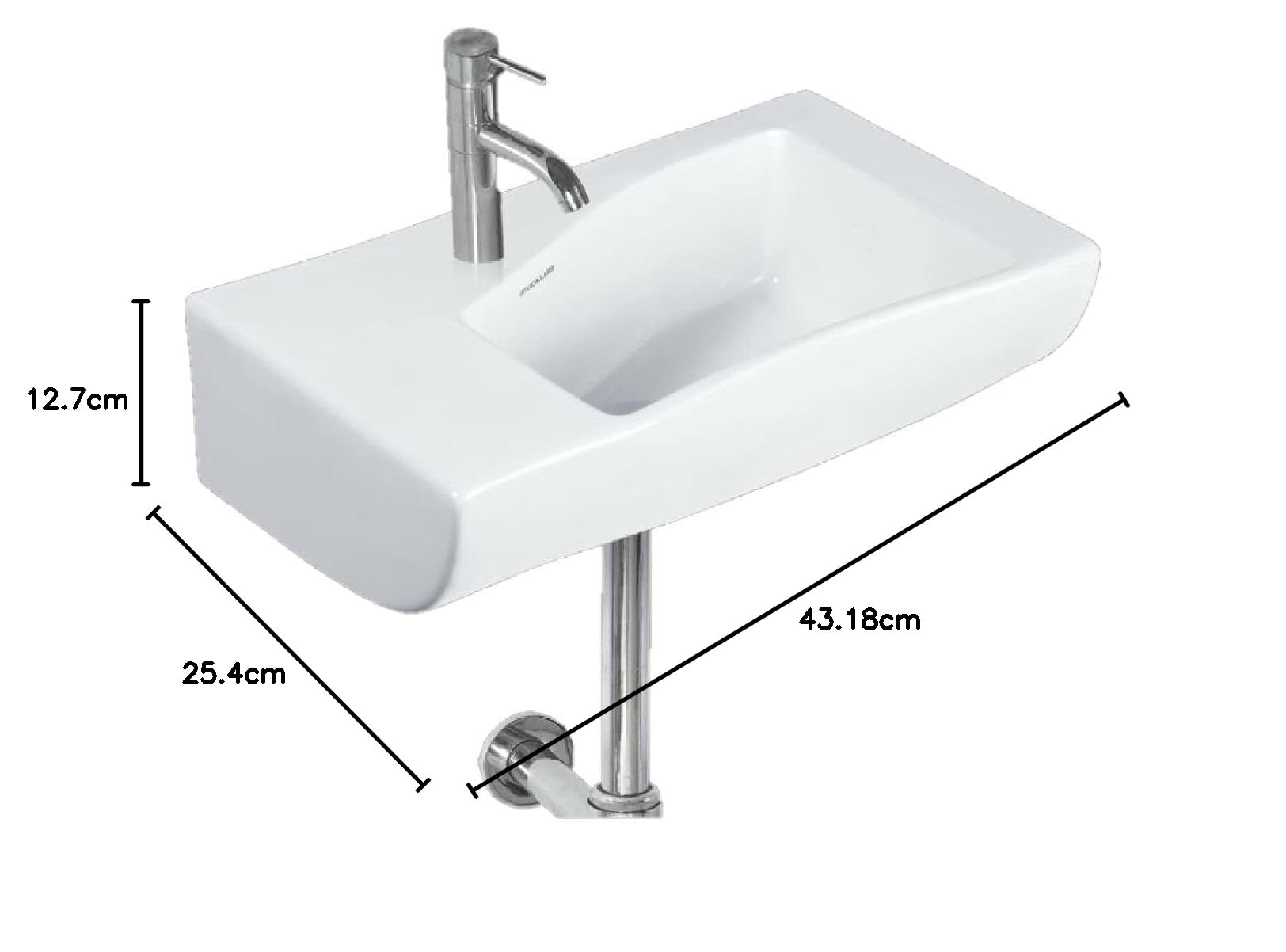Belmonte Liza White Wash Basin - Wall Mounted Sink -4 Belmonte Liza White Wash Basin - Wall Mounted Sink -4