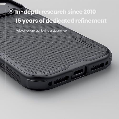Image of Nillkin Case for Apple iPhone 17 Pro (6.3 inch Inch) Super Frosted Shield Pro (PC + TPU) Shock Absorb Cover Raised Bezel Camera Protect Without Logo Cut Black Color