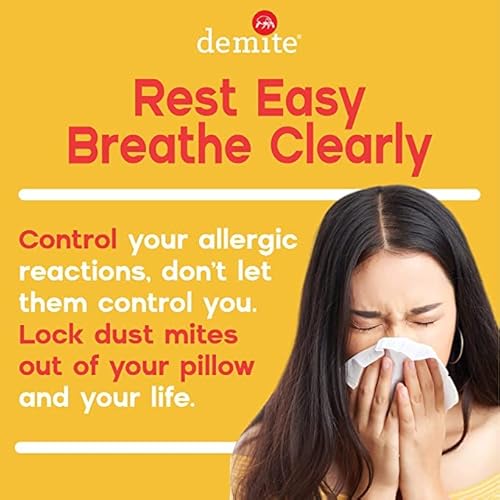 Demite Pillow Protectors 4-Pack - Polyester Allergy Barrier Pillow Cover - Control Your Allergic Reactions With Gentle Pillowcases (Standard Size - 21” X 27”) #TOP2