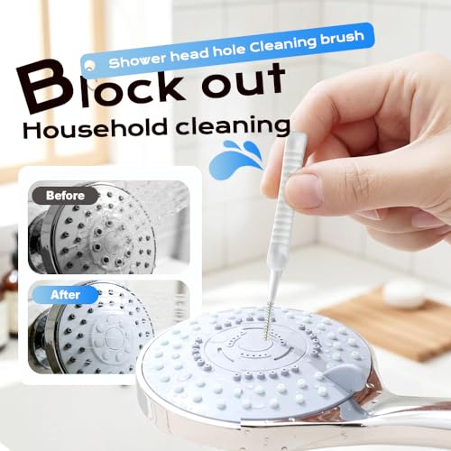 Image of Shower Head Cleaning Brush for Small Holes, Anti-Clogging Nozzle Brush for Shower Head,Phone Hole Pore Gap, Multifunctional Crevice Tiny Cleaning Brushes (20Pcs)