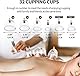 32 Stück Schröpfgläser mit Vakuumpumpe, Schröpfset aus PS-Material, Schröpfgerät & Massage Set mit Faszienschaber, Akupressurpunkt Magneten für Arme, Beine, Rücken, Schultern (32 Tassen)