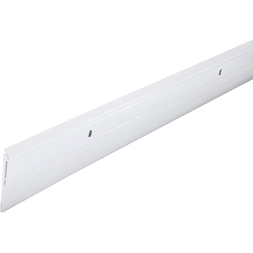 M-D Building Products 05769 All-Season Door Sweep, Heavy Duty Aluminum and Vinyl, Ideal for Residential & Commercial Use, Easy Installation, Ensure Comfort and Save Energy (36 Inch, White)