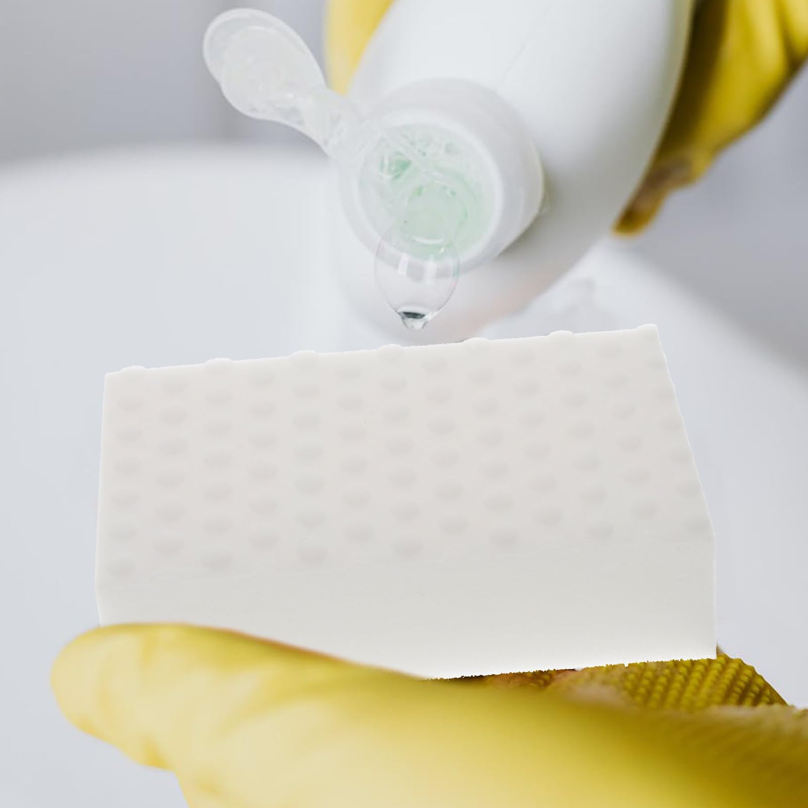 Lot de 10 Éponges de Nettoyage en Blanche Haute Densité pour Vaisselle, et Confortable Cuisine