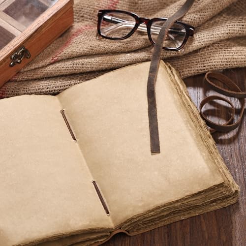 Carnet en cuir rustique marron foncé pour dessin et écriture de qualité