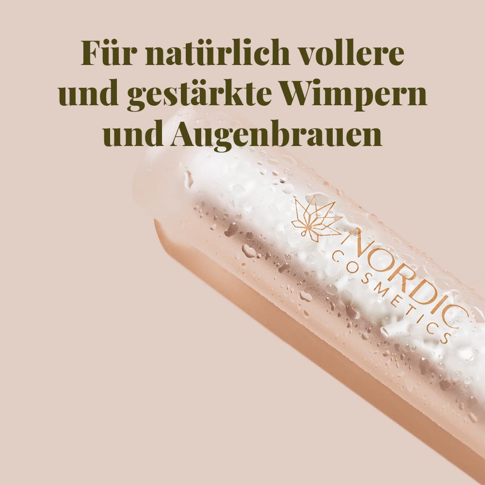 Wimpernserum mit Vitamin F 5ml – Dermatologisch getestet mit Bestnote „SEHR GUT“ – Kosmetik Made in EU – Serum für Lange Wimpern - Tierversuchsfrei – Nordic Cosmetic® Serum