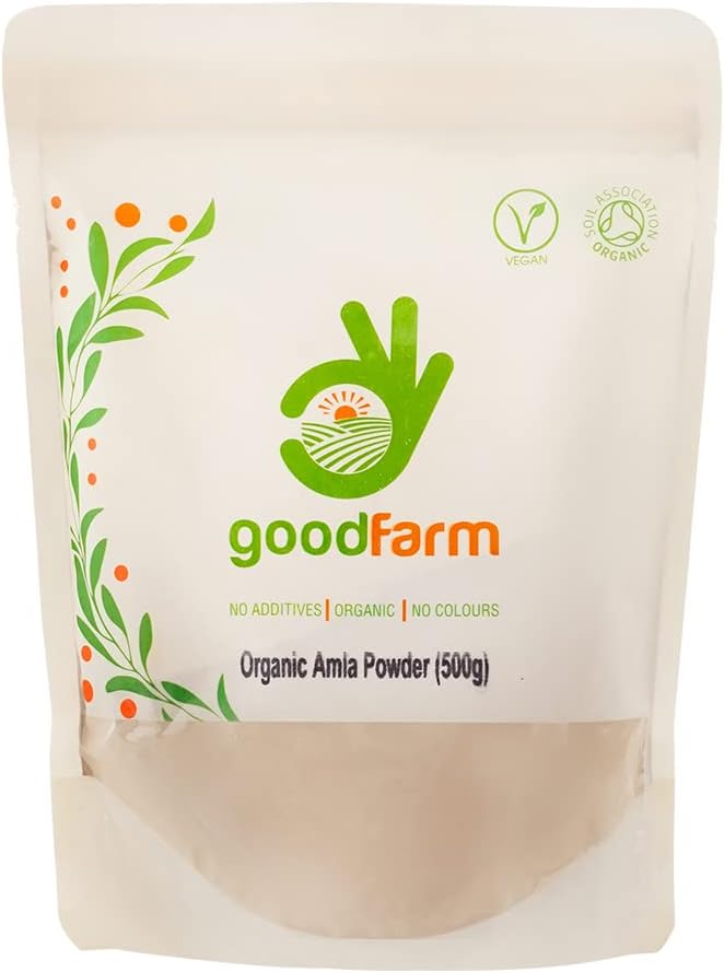 GoodFarm Organic Amla Powder 500g - Premium Quality, Certified Organic | Superfood | Natural body Boost | Vegan | Ayurveda