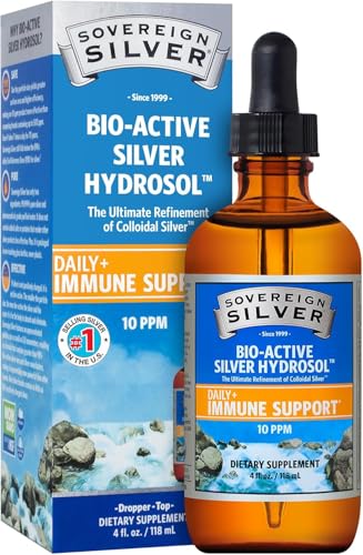 Sovereign Silver Immune Support - Colloidal Silver, Bio-Active Silver Hydrosol, 10 ppm, Liquid Dropper, 4 Fl Oz, (118 mL)
