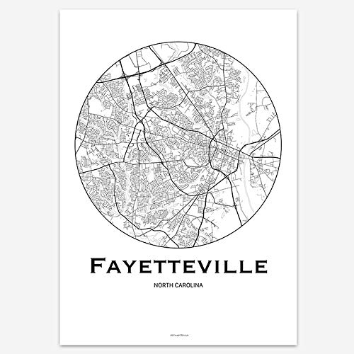 Poster Fayetteville North Carolina USA City Map Street