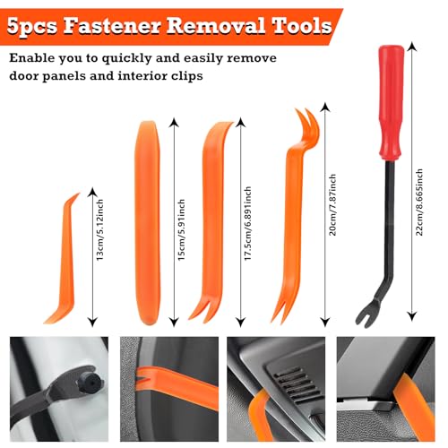 Image of Car Retainer Clips & Fasteners Kit - 18 Universal Sizes Nylon Bumper, Fender Rivets, Door Panel Clips, and Plastic Rivets with Removal Tool for Toyota, Ford (415pcs)