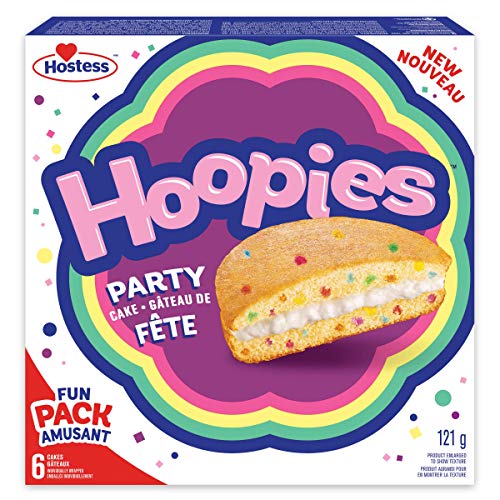 Hostess Hoopies Party Cakes, Birthday-Cake Flavoured, 6 cakes (Individually Wrapped) {Imported from Canada}