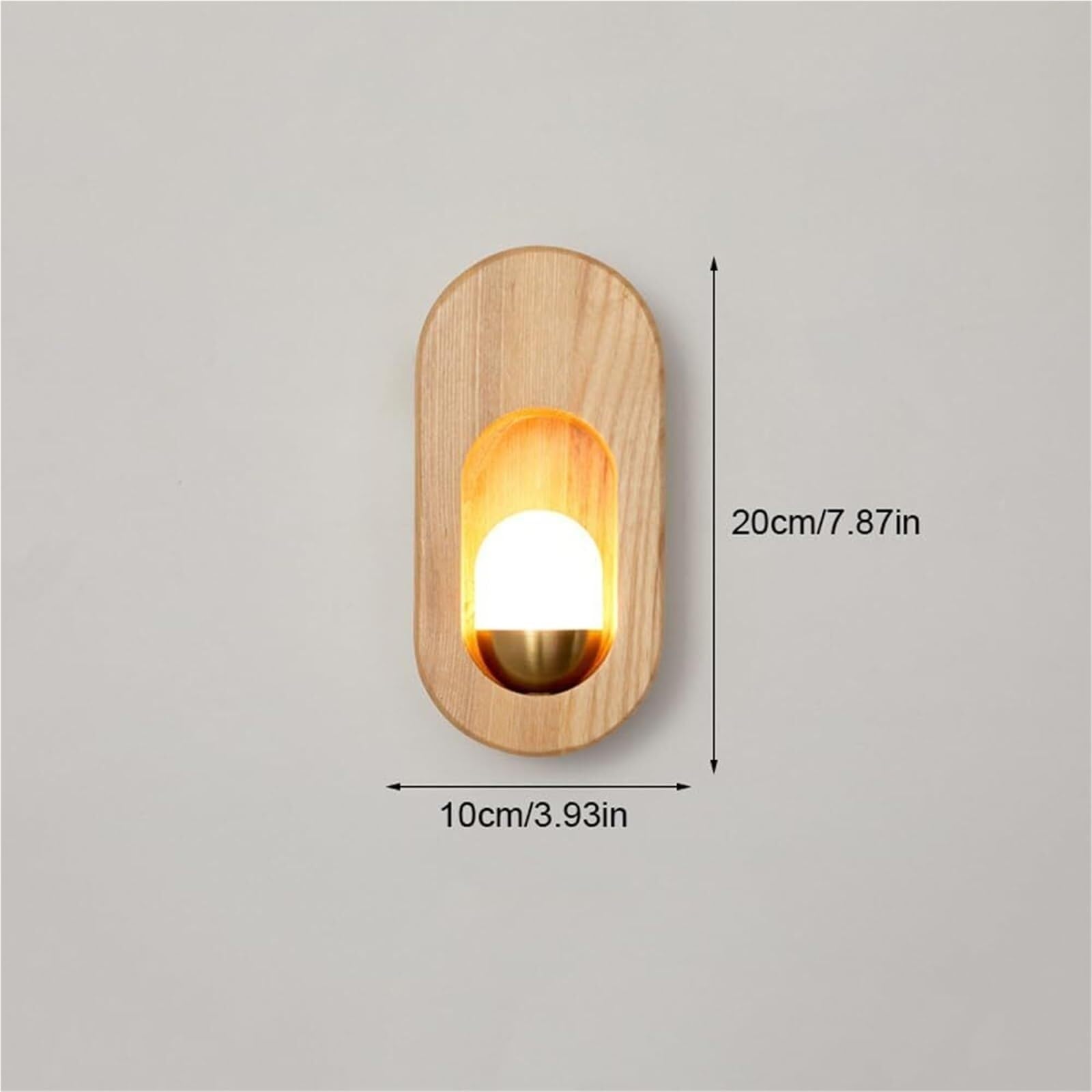 Lampa ścienna wewnętrzna nowoczesna lampa ścienna z litego drewna, nordycka owalna lampa ścienna do wnętrz, sypialni, hotelu, korytarza, dekoracja na zewnątrz