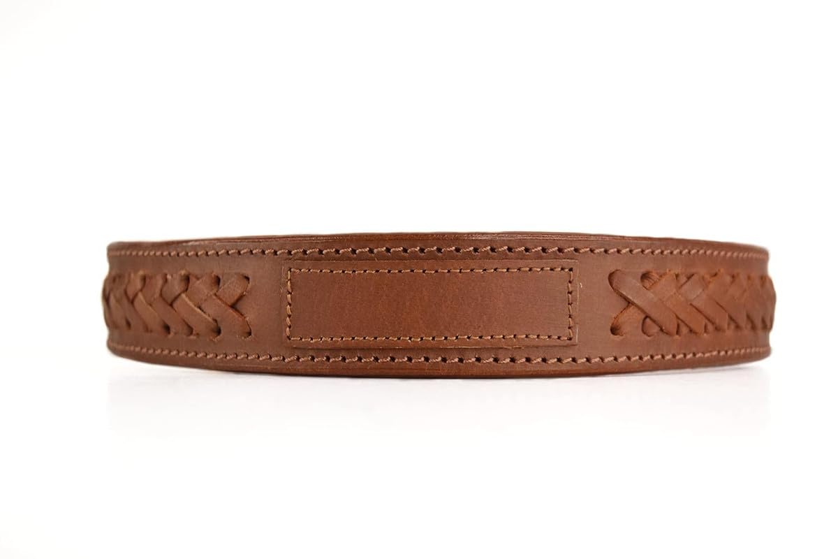 Pups Comfort Dog Neck Collar Belt | Solid Leather Braided Collar for Adult | Adjustable and Comfortable Dog Collar Belt (Brown-X-Large) (B0CL4HQX7X) Amazon Price History, Amazon Price Tracker