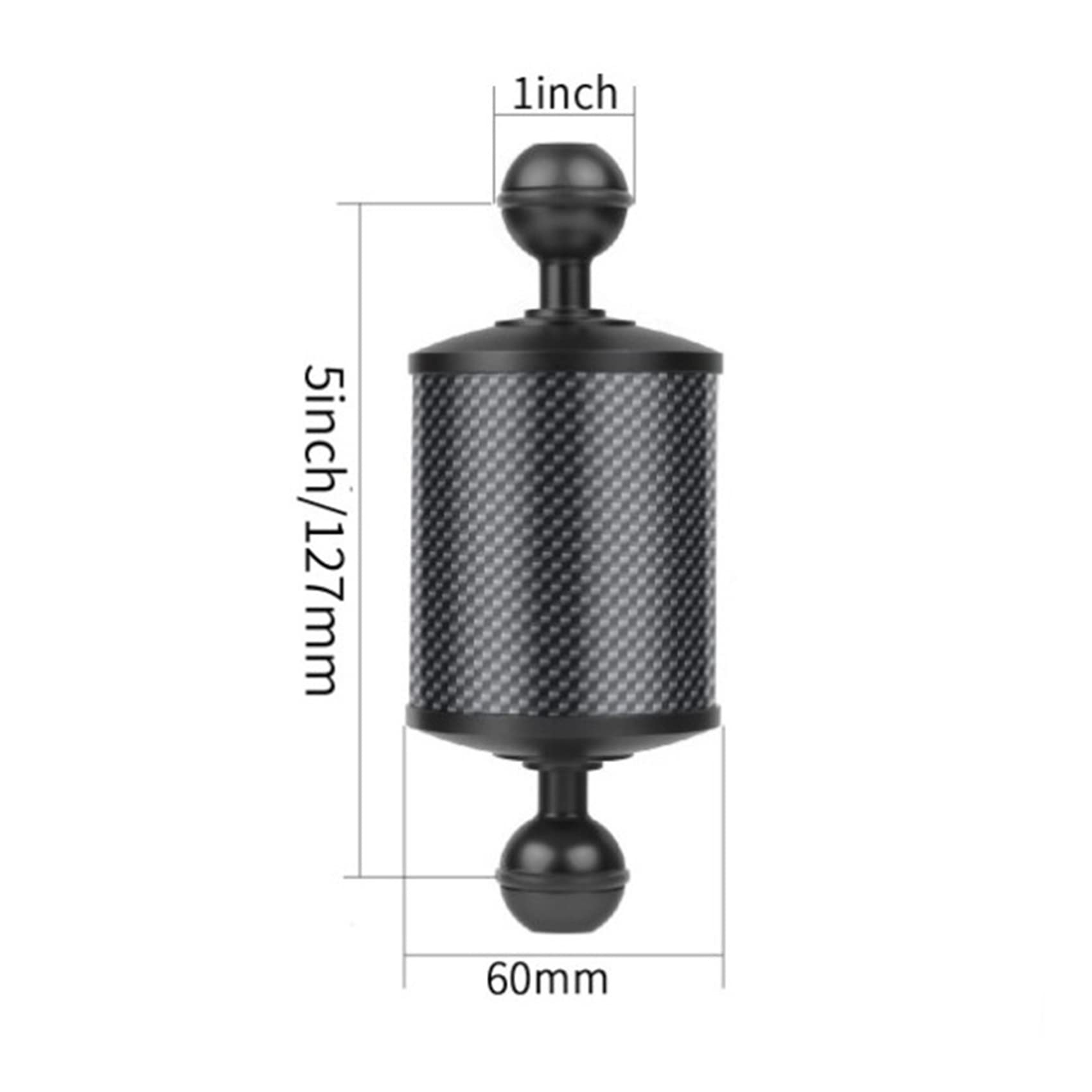 2X Brazo Acuático de Flotabilidad Flotador de Fibra de Carbono de 60 mm de Diámetro 5 Pulgadas para Bandeja de Cámara DSLR, Accesorios de Buceo Submarino, Rojo, 750062141