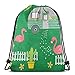 Produktbild OPLKJ Kordelzug Rucksack Tasche, Camping Flamingos Sporttasche Tragbare Sackpack Aufbewahrungstasche für Camping Wandern Schwimmen Einkaufen Wandern Travel Beach