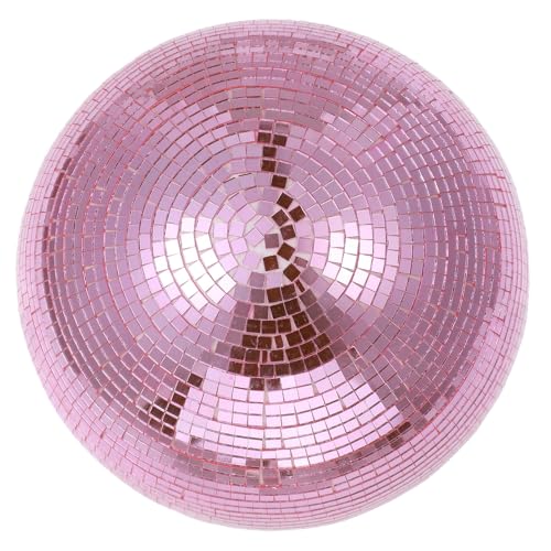 Bola espejada decorativa Lurrose para jardín y hogar, superficie pulida con diseño solar futurista, esfera holográfica rosa para uso interior y exterior miniatura 1