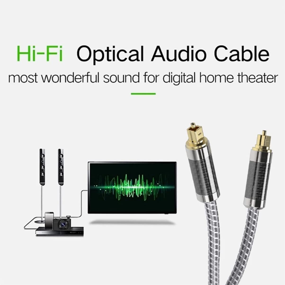 Tofficu Cavo Audio Ottico Digitale in Fibra 5m Nero per Tv