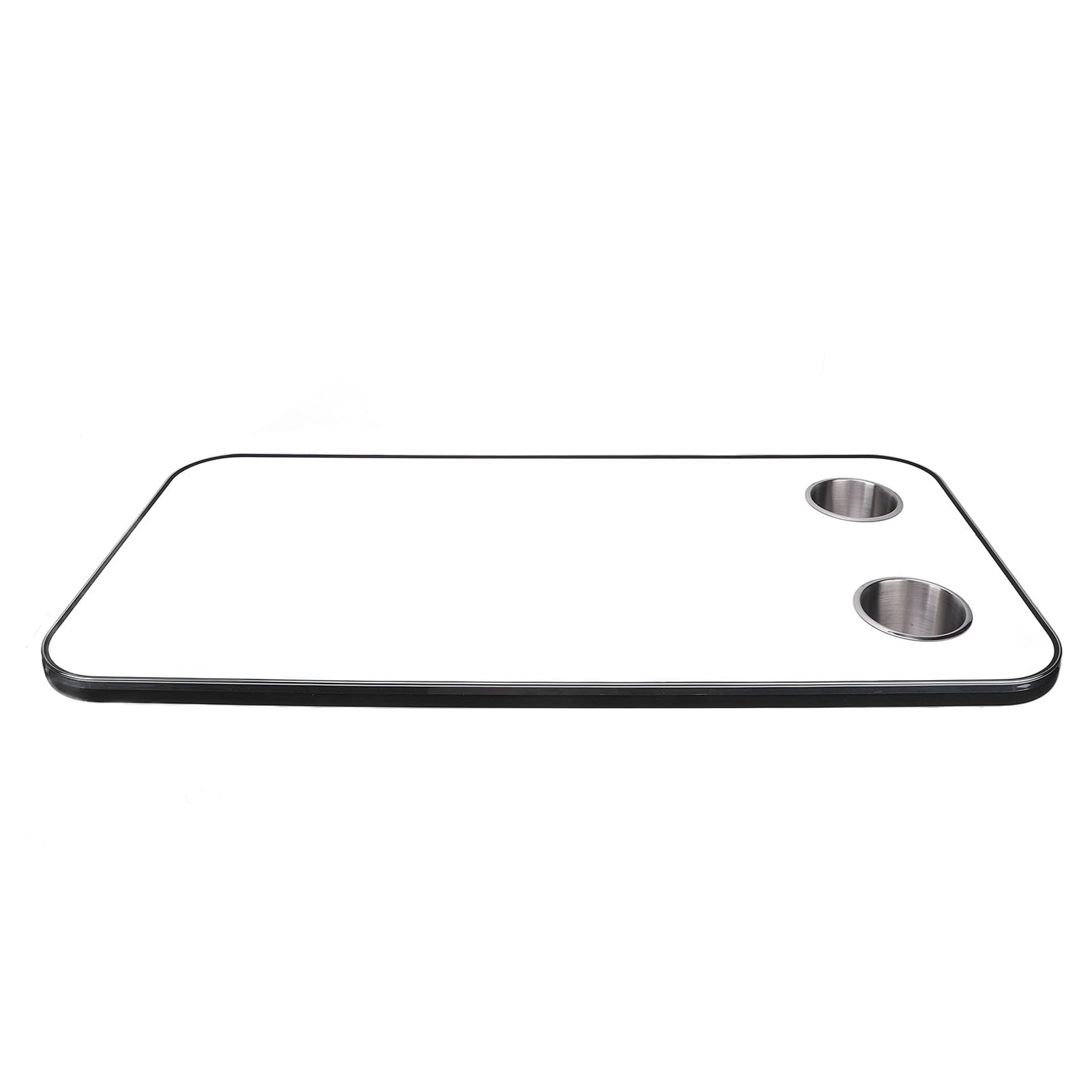 Ausla Plateau de Table pour Camping-Car en Bois Massif avec Porte-gobelets, Finition Lisse 800 X 400 Mm pour Camping-Cars, Bateaux, Yachts et Remorques (White)