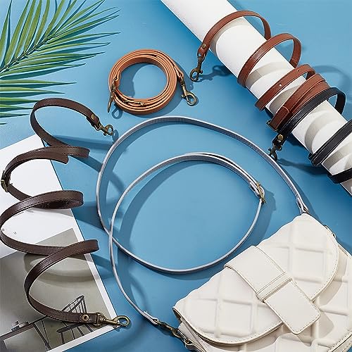 Image of PH PandaHall 5 Colors 50 Inch Leather Purse Strap Adjustable Leather Strap with Hooks PU Leather Crossbody Straps Replacement for Shoulder Bag Purse Handbag Clutches