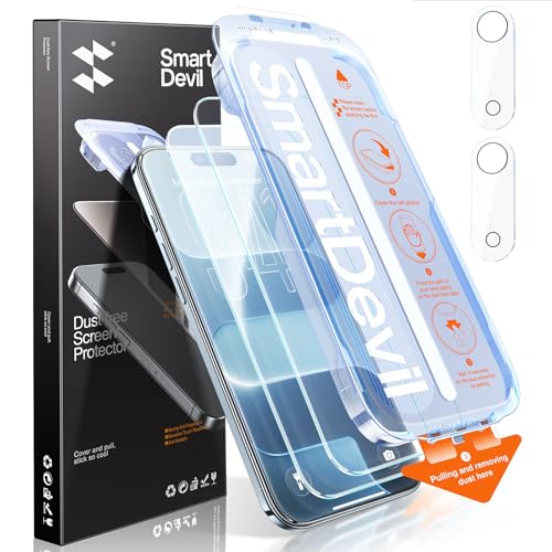 Image of SMARTDEVIL 2+2 Pack for iPhone 17 Air Screen Protector with Camera Lens Protector, Tempered Glass, HD Clear Film, Easy Installation, Dust-Free & Bubble-Free