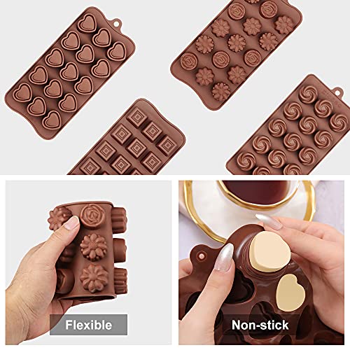 image for La chat 4 Packs Silicone Molds for Chocolate, Food Grade no-stick Baki