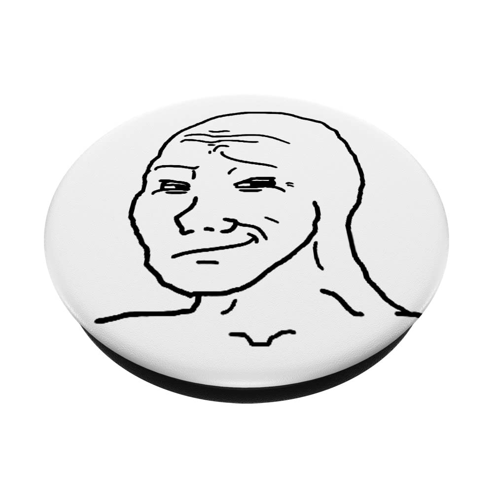 Amazon.com: Funny Meme wojac happy face sketch line Art Design PopSockets  Swappable PopGrip : Cell Phones & Accessories