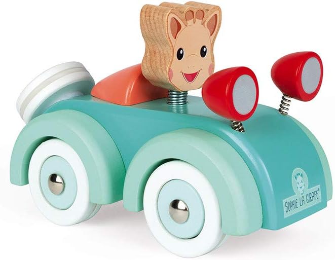 Janod Sophie La Girafe Wooden Push Along Car - Ages 12+ Months - J09507