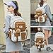 Laptop Backpack 15.6 Inch Elementary Middle High School Bag College Backpacks with Lunch Box Pencil Pouch 3 PCS Set Travel Bookbags for Teens Girls Women Students (Beige Khaki)