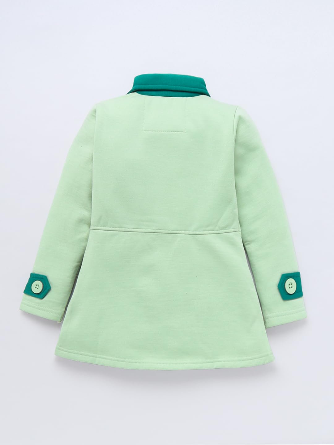 Naughty Ninos Girls Light Green Double Breasted Fleece Pea Coat (MM00173TST_7-8 Years) - Image 3 thumbnail