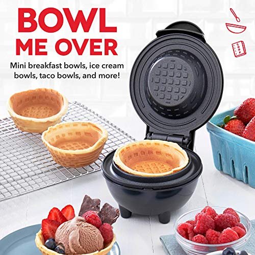 DASH Mini máquina de waffle para tigelas de burrito de café da manhã, sorvete e outros desertos doce