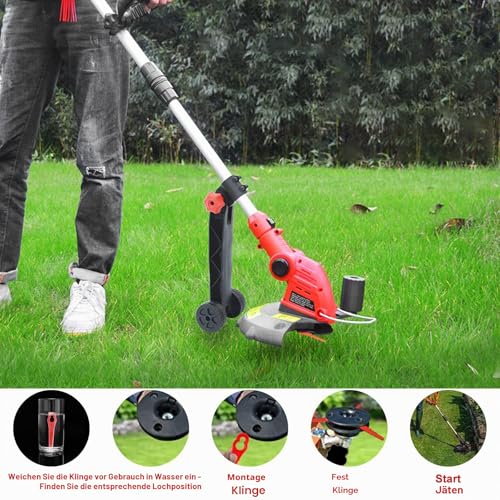 100 Stück Rasentrimmer Ersatzmesser,Kunststoff Ersatzmesser Trimmer,Rasentrimmer Messer,Rasenmäher Klinge Kunststoff,Rasentrimmer Zubehör,Kunststoffmesser für Akku-Rasentrimmer (rot)