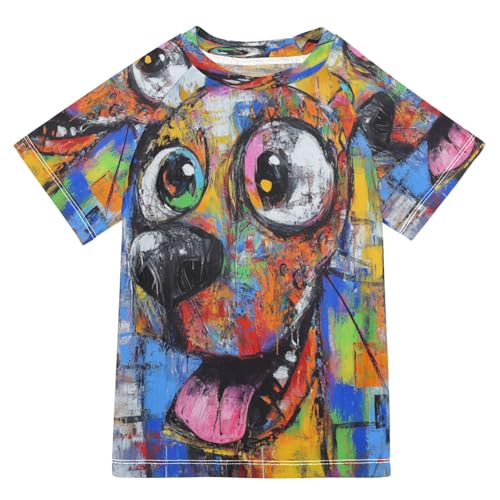 MNSRUU Toddler Boy Rash Guard Short Sleeve Swim Shirt Dog Print Rashguard 9-10T Beach Shirts Quick Dry,19