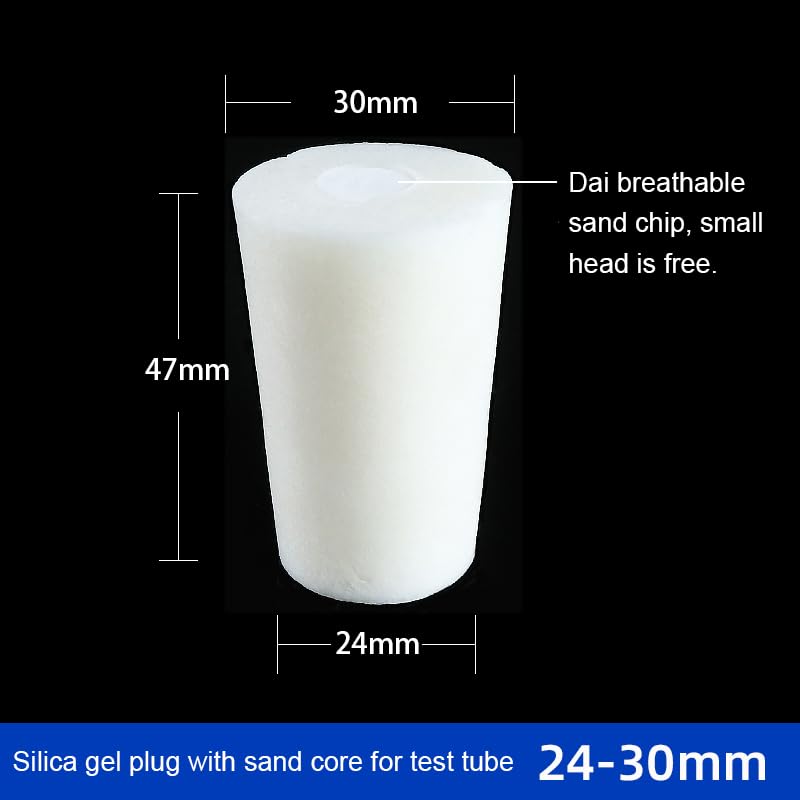 Solides Silicone Stopper Airlock Stopper with Hole Laboratory Stopper usedes to Valve Fermentation Secondary Wine Bottles(24-30mm-5pcs)