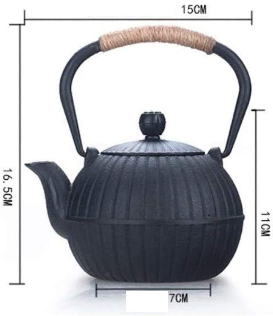 Tetera Japonesa de Hierro Tetera Hierro Fundido Tetera De 550ML, Tetera De Hierro Fundido, Tetera Pequeña De Hierro, Tetera Negra, Tetera Manual