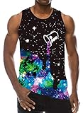 Loveternal Cute Space DJ 3D Tank Tops for Men Graphic Printed Bodybuilding Sleeveless T-Shirts...