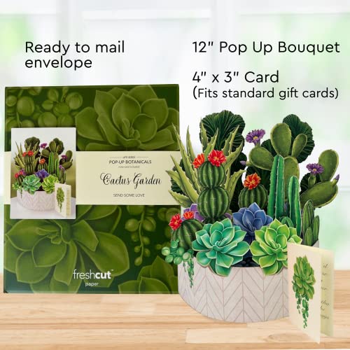 image for Freshcut Paper Pop Up Cards, Paper House Plants 3D Popup Greeting Card