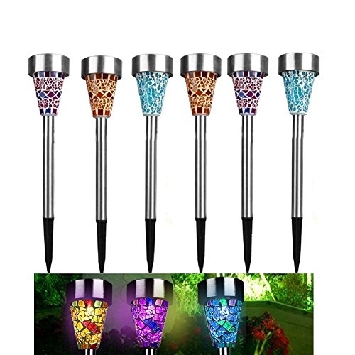 Suaver Lampade Solari Da Giardino, Mosaico Luci Per Paesaggio/Sentieri Luci Solari Impermeabili In Acciaio Inox Led Luci Solari Esterne Per Patio, Pra