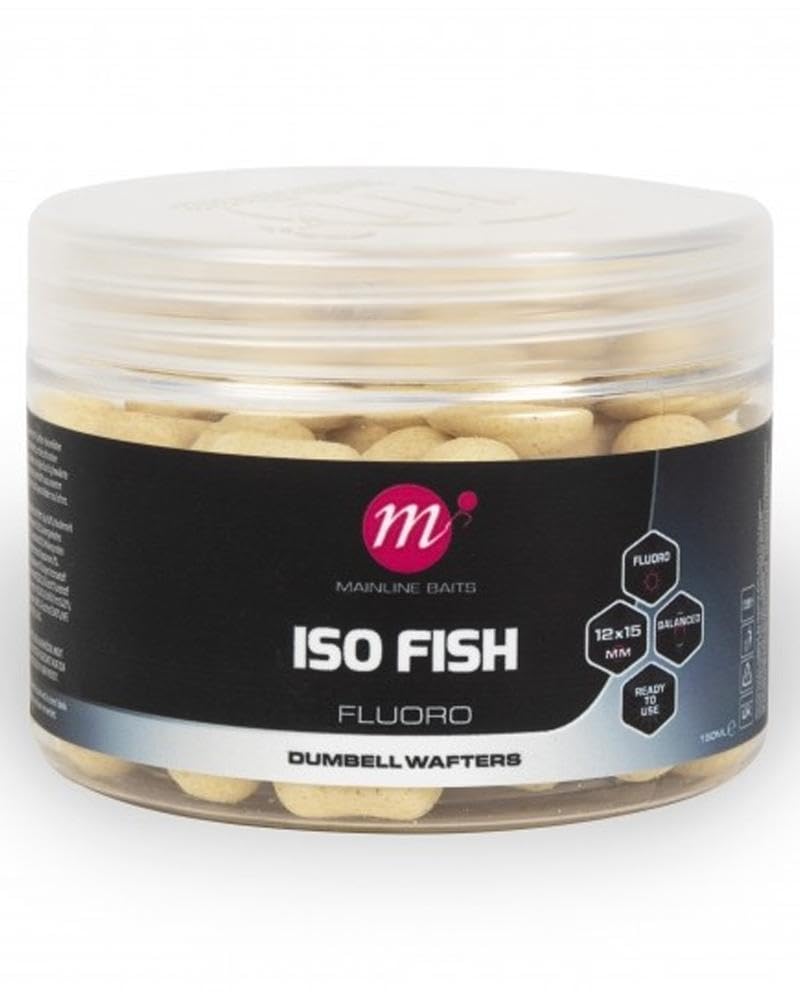 Mainline Baits - ISO Fish Fluoro Dumbell Wafters - 12 x 15mm - White c/o Advanced Angling Solutions
