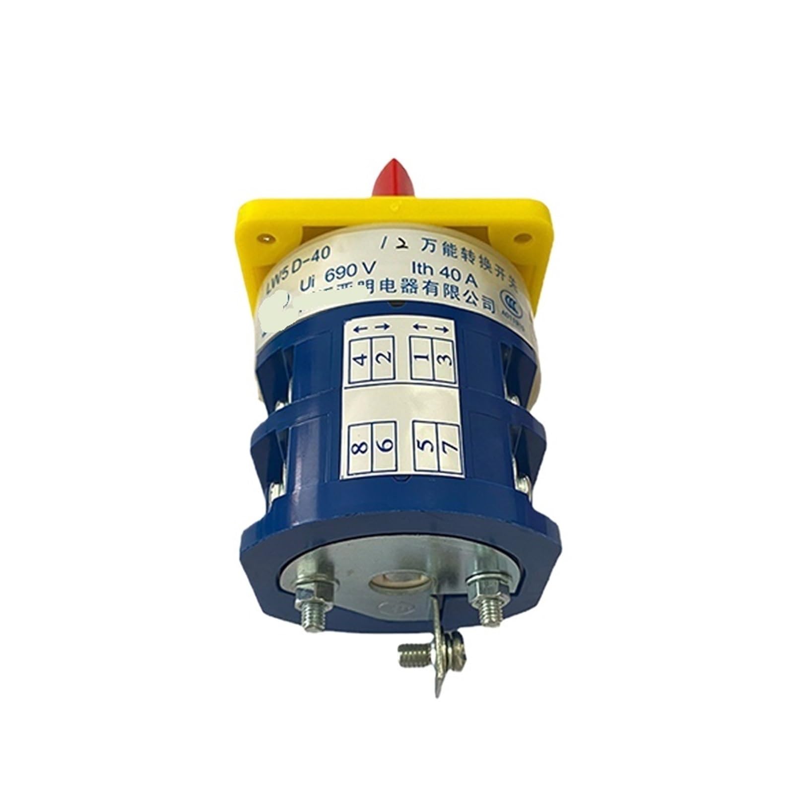 Interruttore a camma rotante a 4 posizioni con agg LW5 Commutatore manuale a 3 posizioni con camma di commutazione 40A 690V 2 poli Manopola rotante Commutateur Rotatif LW5D-40/2(Custominze wiring)