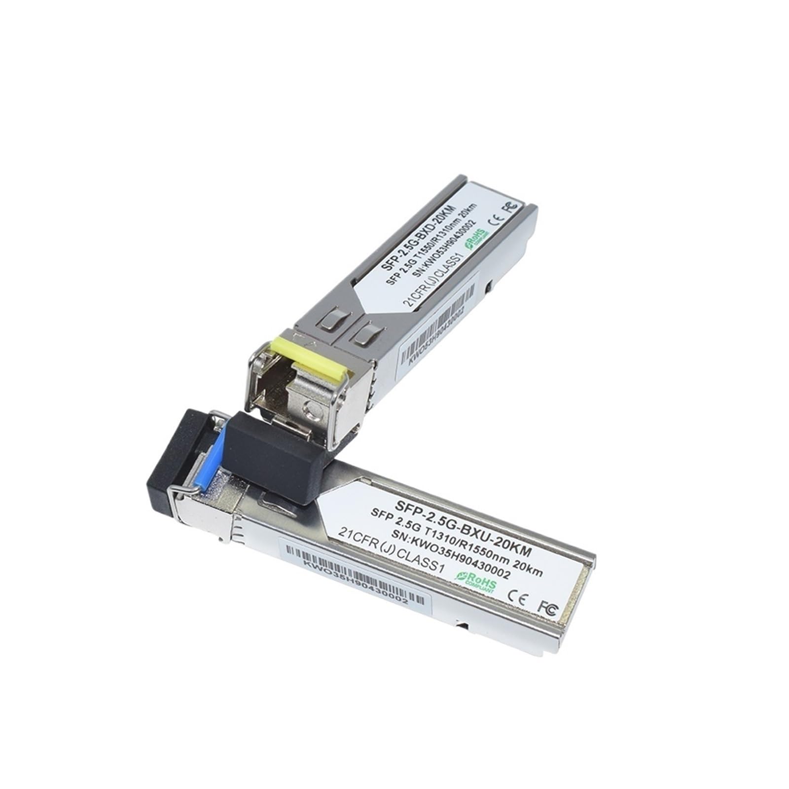 5 par SFP 2,5 Gb BiDi 1310/1550 nm Pojedyncze włókno 20 km DDM Złącze LC Opcjonalny transceiver