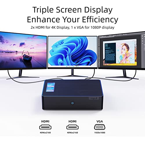 Mini Pc,Mele Quieter Hd3 Fanless Mini Pc Celeron N5105 16Gb Lpddr4 512Gb Rom Small Desktop Computer Micro Form Factor Pc With Wifi 6,Bt 5.2,Gigabit Ethernet,Usb 3.0,Dual 4K Hdmi,1X Vga For Office/Home #TOP3