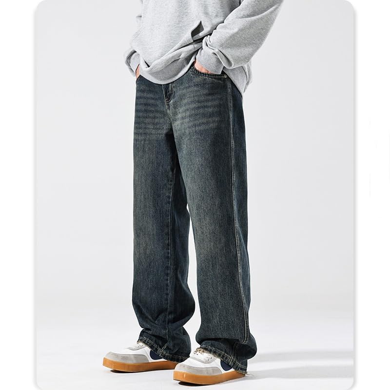 Autumn/Winter Jeans Men's Street Hip Hop Loose Straight Drop Vintage Wide Leg Pants4