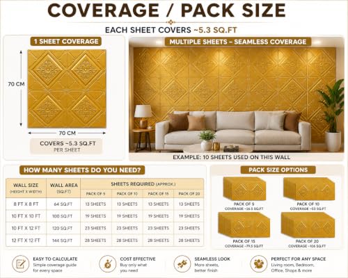 Image of Barebeauty 70 x 77 CM 3D Brick Wallpaper | Self-Adhesive Peel & Stick Wall Covering | Waterproof Decorative Sticker for Home, Bedroom & Living Room Decor (Pack of 2, 11.6 Sq. Ft. Approx)