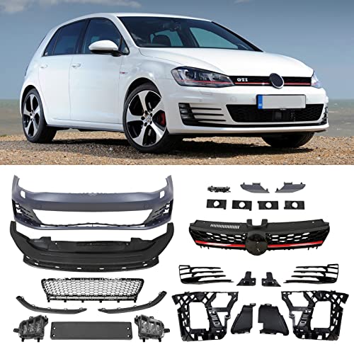 PENSUN Unpainted Gti Style Front Bumper Kit W/O PDC Holes Fit for 2015 2016 2017 Volkswagen VW Golf MK7