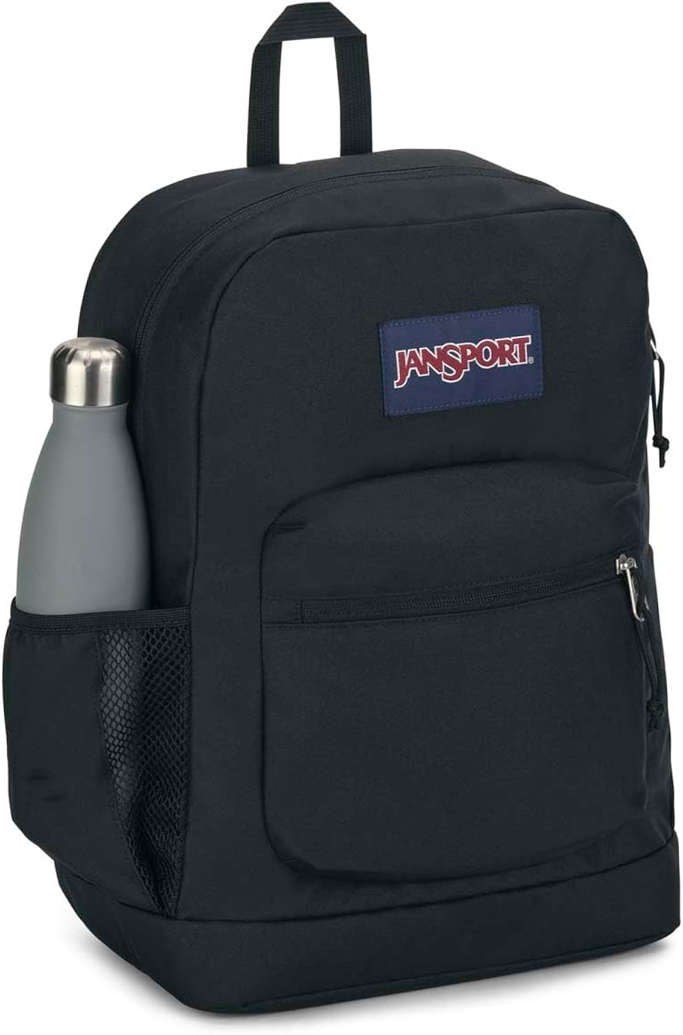 Black 600D Polyester Unisex School Backpack with Padded Straps