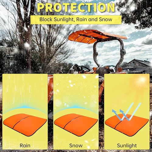 Image of ECOTRIC Tractor Canopy Top for ROPS 48-3 /8 inch X 48-3 /8 inch - Orange Rops Canopy