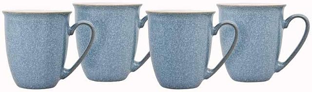 Denby 381048918 Elements 4 Piece Coffee/Beaker Mug Set, Blue