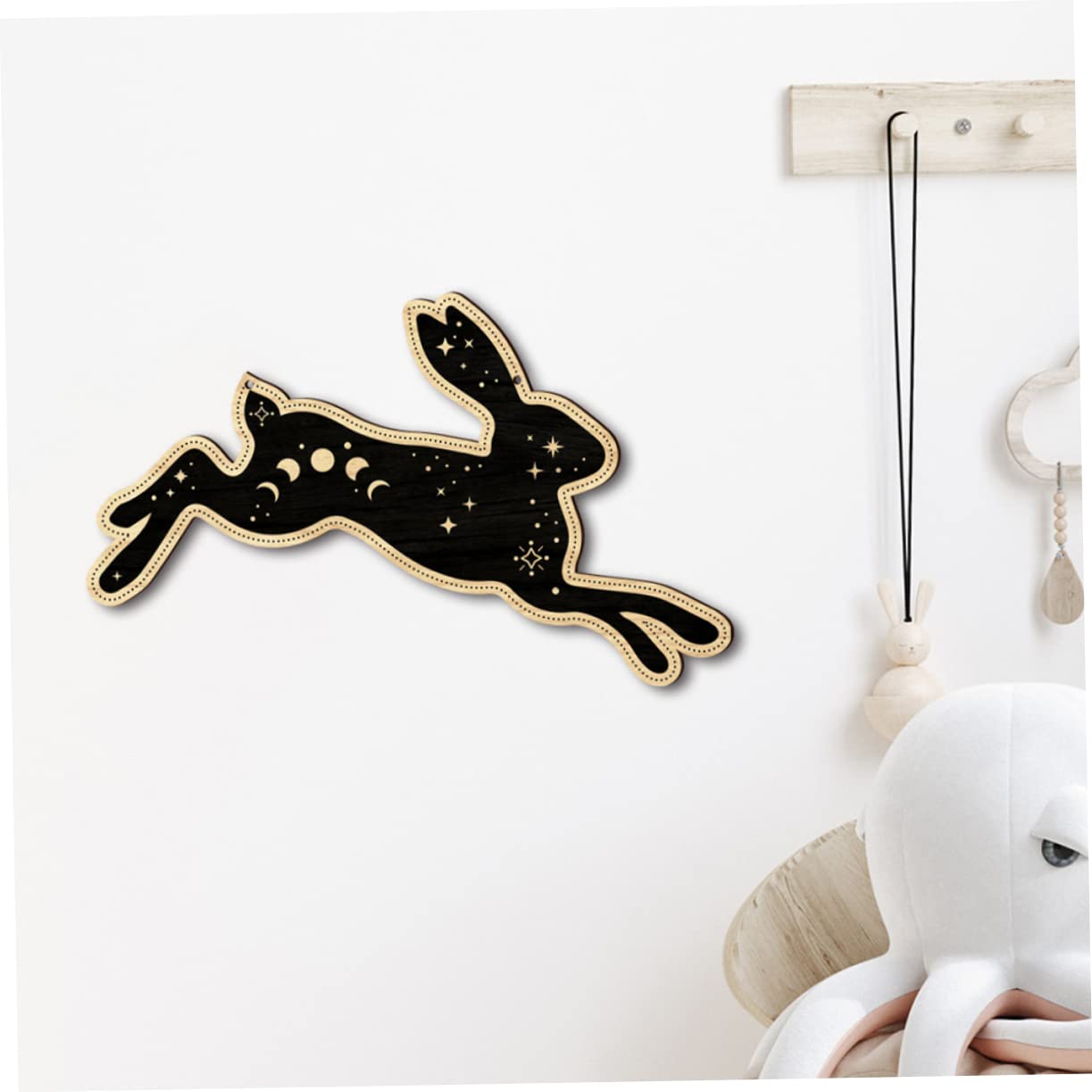 ABOOFAN 3 Pz Ciondolo Coniglio Decorazioni casa Bedroom Decoration Arredamento Cinese della Porta di Pasqua Decorazione casa ciondoli Coniglio di Legno Animale di Legno Appeso
