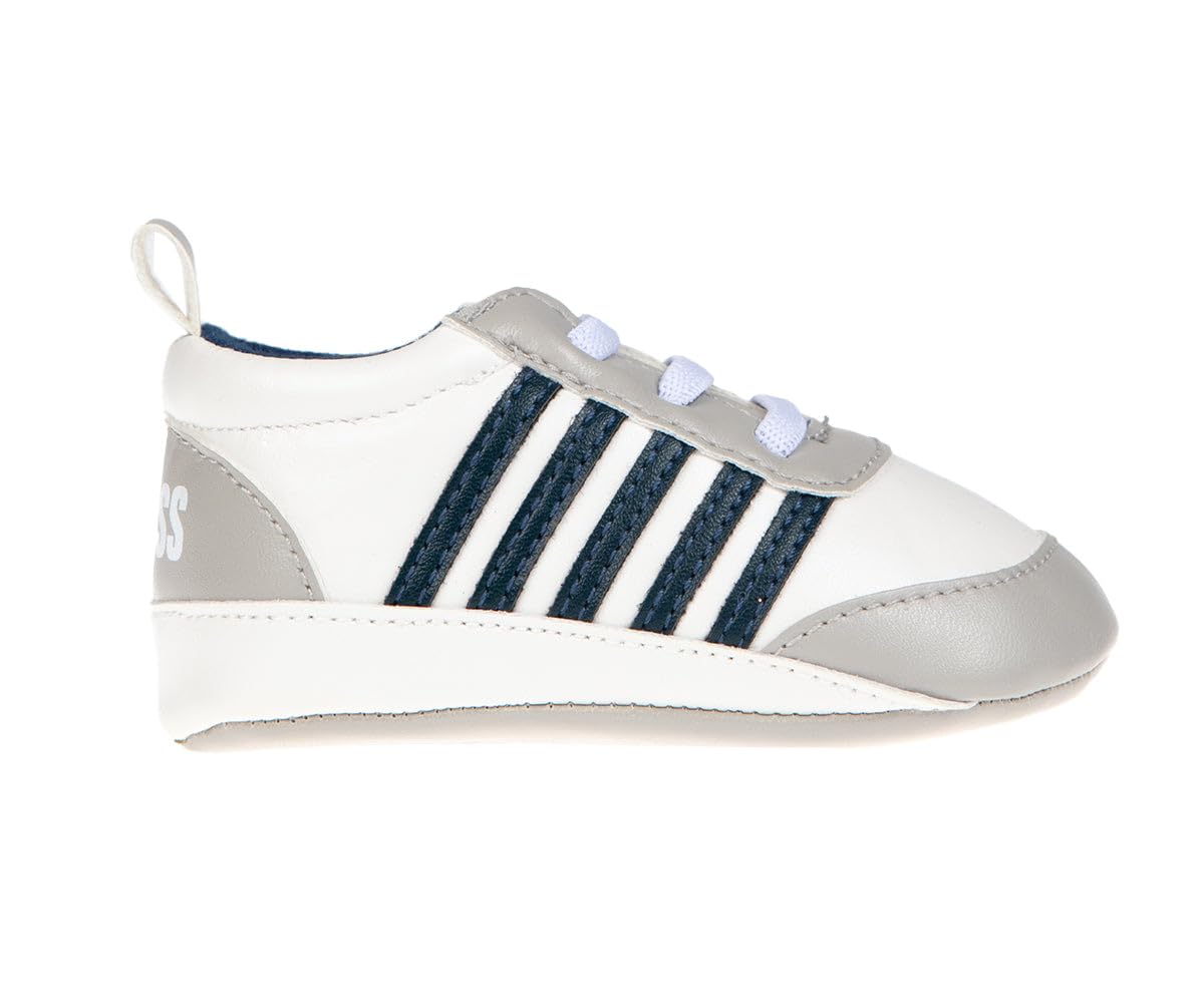 K-Swiss Infant Boys Crib Shoe Soft Bottom Baby Shoes - Sneakers and First Walking Shoes for Babies, Grey, 2